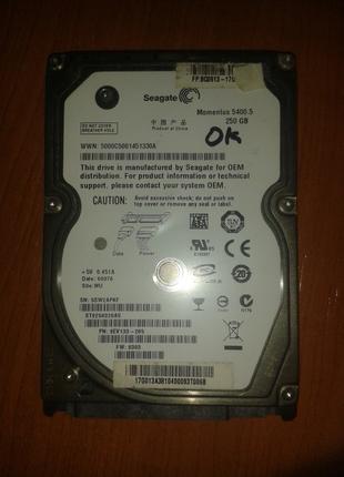 Жесткий диск Seagate 250GB 5400rpm 8MB ST9250320AS SATA, 2.5" б/у