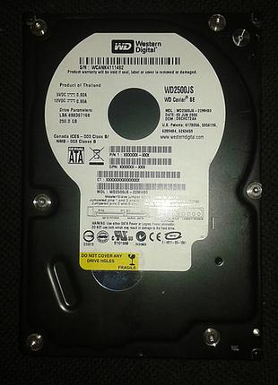 Жесткий диск Western Digital 250Gb, WD2500JS, Sata 3,5"