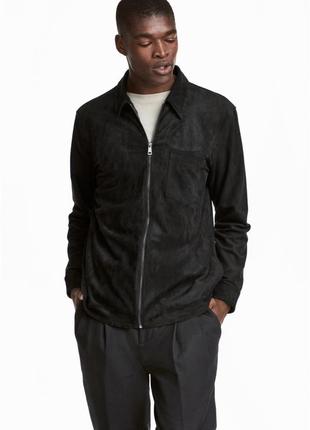 Легкая куртка h&amp;m imitation suede shirt jacket