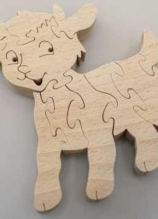 Дерев'яний пазл для дітей у вигляді тварини "Оленятко Бембі" 1...