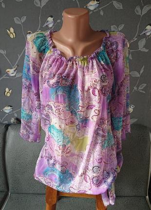 Красивая женская нежная блуза с узлом р.44 /46 блузка блузочка