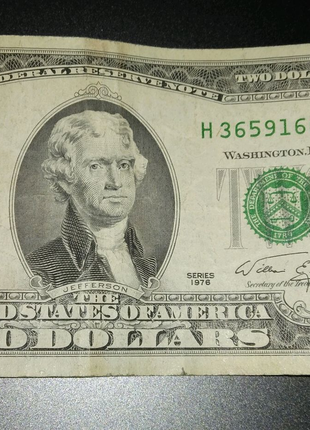 Редкие 2$ США 1976г.