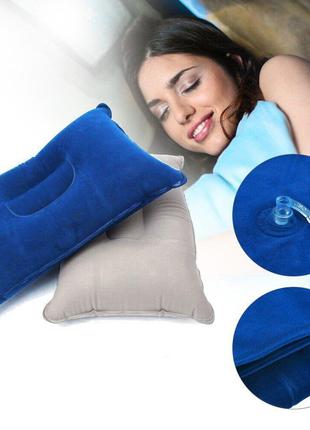 Надувна туристична подушка для кемпінгу, синя, GP, Дорожня под...