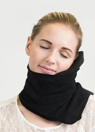 Подушка-шарф для путешествий Travel Pillow, чорний, GP, шарф, ...