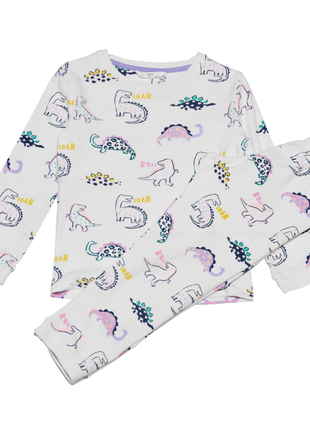 Светлая пижама с динозаврами m&amp;s на мальчика 4-5 лет
