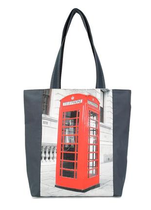 Женская сумка шоппер с принтом лондонская будка. сумка на плеч...