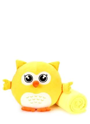 М'яка іграшка-подушка з пледом Сова Джонсі 3 в 1, жовта, Gp, г...