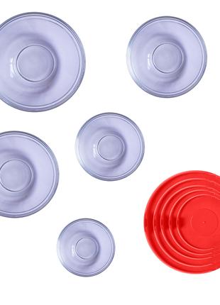 Скляні харчові контейнери з кришками, 5 шт., колір червоний, G...