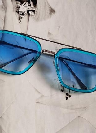 Сонцезахисні окуляри Тоні Старка Блакитний с бірюзовим