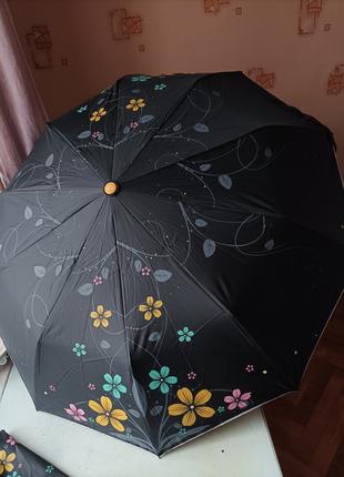 Зонт, зонтик полуавтомат крепкий на 10 спиц, антиветер, парасольк