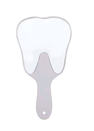 Белое зеркало для пациента, зеркало в форме зуба для пациента
