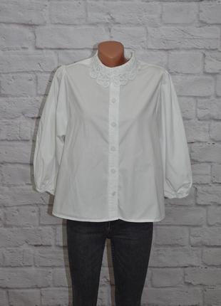 Блуза свободного кроя с кружевным воротником "new look"