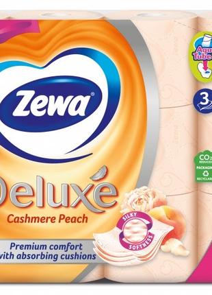 Туалетная бумага Zewa Deluxe персик 3 слоя 12 рулонов