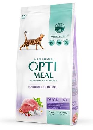 Сухой корм для взрослых кошек Optimeal со вкусом утки 10 кг
