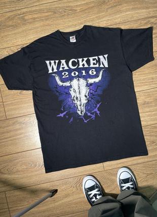 Мерч футболка wacken 2016 iron maiden с черепом ghotic new roc...