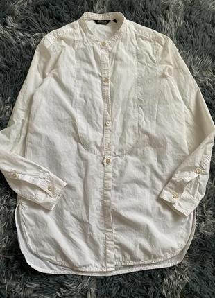 Рубашка massimo dutti белая рубашка блуза удлинена