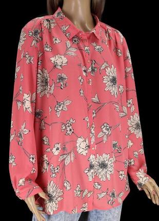 Красивая брендовая розовая блузка "george" с цветочным принтом...