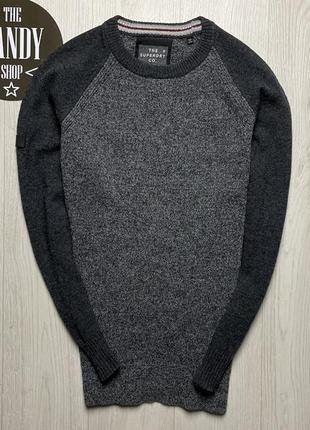 Мужской шерстяной свитер superdry, размер l