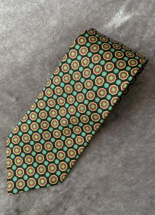 Шовкова краватка Англія London з різнобарвним фрактальним принтом