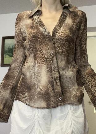 Angelo marani шикарная блузка леопардового принта