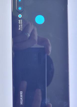 Крышка задняя Huawei P Smart Plus, Nova 3i черная со стеклом к...