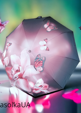 "butterfly garden" - женский складной зонт с карбоновыми спица...