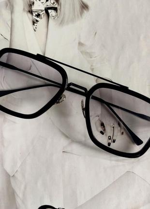 Солнцезащитные очки Тони Старка Имиджевые Серый в черном
