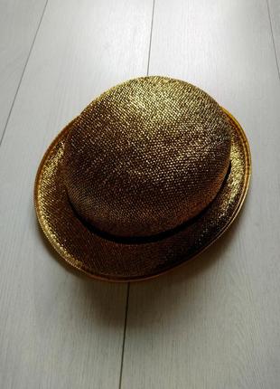 Карнавальний капелюх шляпа золотий