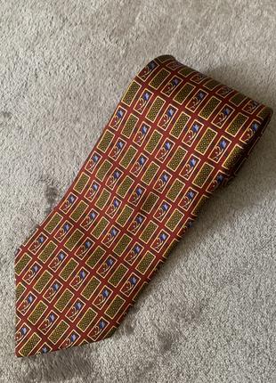 Шовкова краватка Англія London Колір бордовий з принтом тюльпан