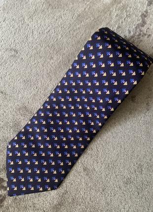 Шелковый галстук Англия London  Цвет синий