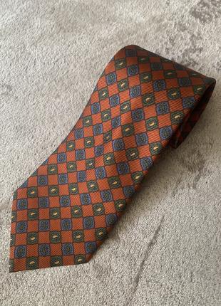 Шовкова краватка Англія London Колір теракотовий, бордовий