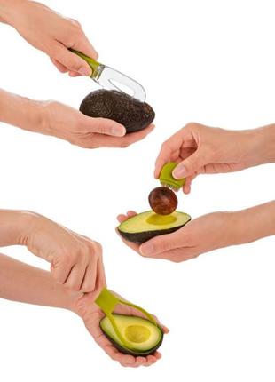 Нож для авокадо 3 в 1 ernesto. кухонный ножик чистки очистки ч...