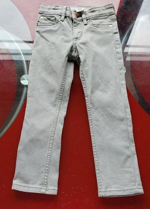 H&m l.o.g.g. детские прямые джинсы 2-3 г 92-98 см серо-оливков...