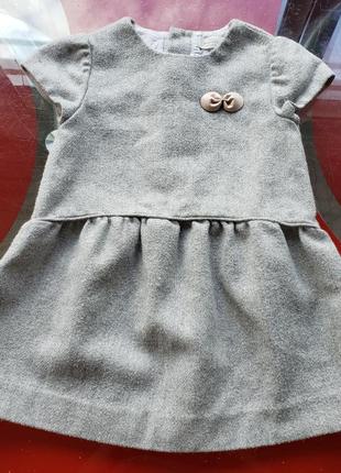 Zara тепле шерстяне гарна сукня сіре з блиском дівчинці 3-4 г ...