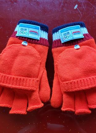 Unox нидерланды термо перчатки варежки оранжевые подростковые ...