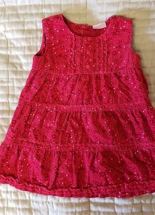 Cherokee платье сарафан яркий 6-9 м 68-74см красно-малиновый н...