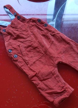 Next терракотовые утепленные штаны на подтяжках на подкладке 3...