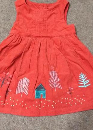 M&s новогоднее платье сарафан девочке 6-9 м 68-74см красное новое