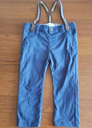 Lc waikiki брюки синие и подтяжки мальчику 12-18м 1-1.5г 80-86см