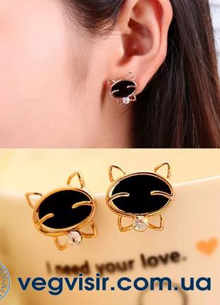 Вишукані сережки у вигляді Кішки чорна кішка котик Black Cat
