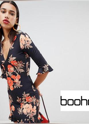 Платье в цветочный принт от boohoo, р. s