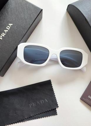 Солнцезащитные очки белый прада фирменные брендовые