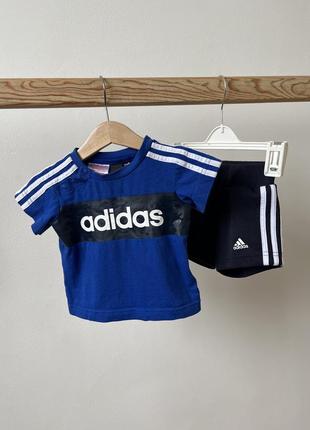 Костюм адидас adidas для новорожденных 0 3 месяца шорты футбол...