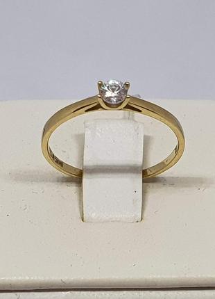 Золотое помолвочное кольцо с фианитом. Артикул КВ1126ЛИ 17,5
