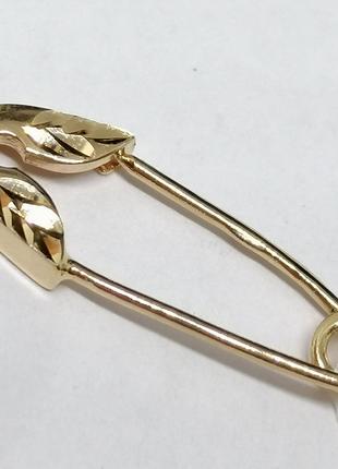 Золотая брошь-булавка с алмазной гранью. Артикул БШ119(А)И