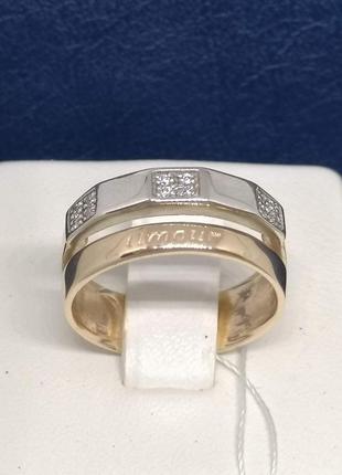 Золотое кольцо с фианитами. Артикул КВ469(2)И 17,5