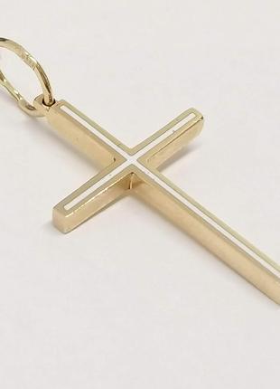 Золотой крестик с эмалью. 11589-ЭБЕЛ