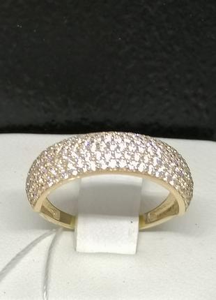 Золотое кольцо с фианитами. Артикул КВ444И 17,5