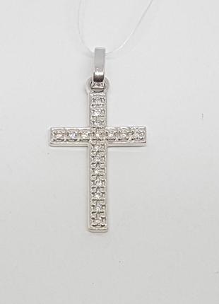 Золотой крестик с бриллиантами. Артикул 3740108