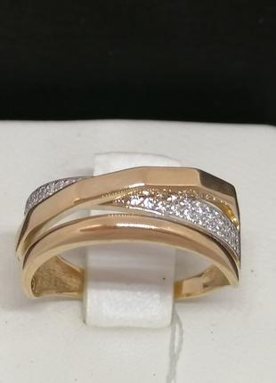 Золотое кольцо с фианитами. Артикул КВ1204И 16,5